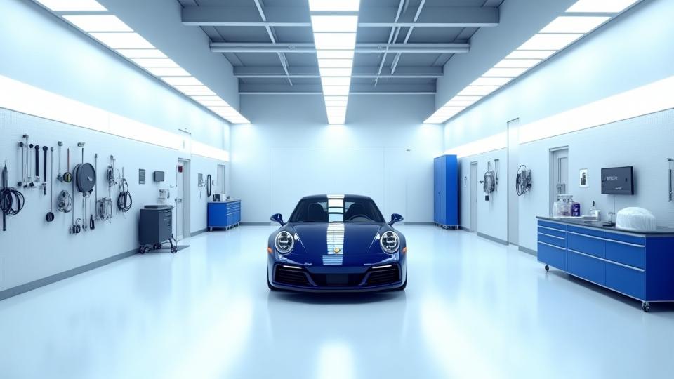 Clean, well-lit detailing bay at Chrome Stream